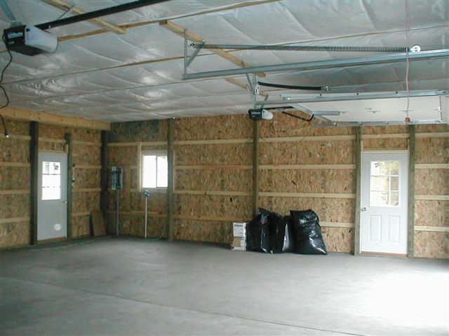 Interior of vinyl sided garage, Sarver, PA