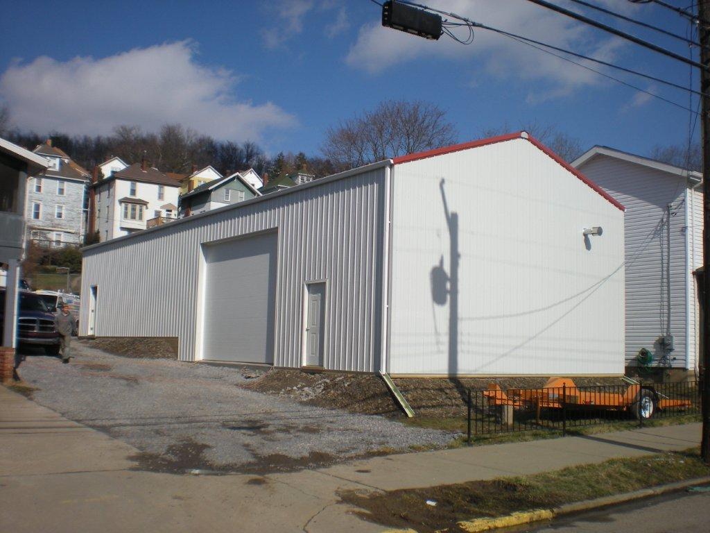 Exterior of storage facility, John's Heating, Freeport, PA